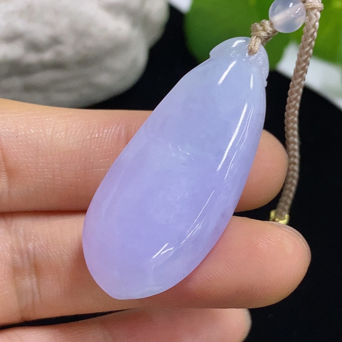 Jadeite Auspicious Gourd Pendant Non-Gold (Including Cord Weight)