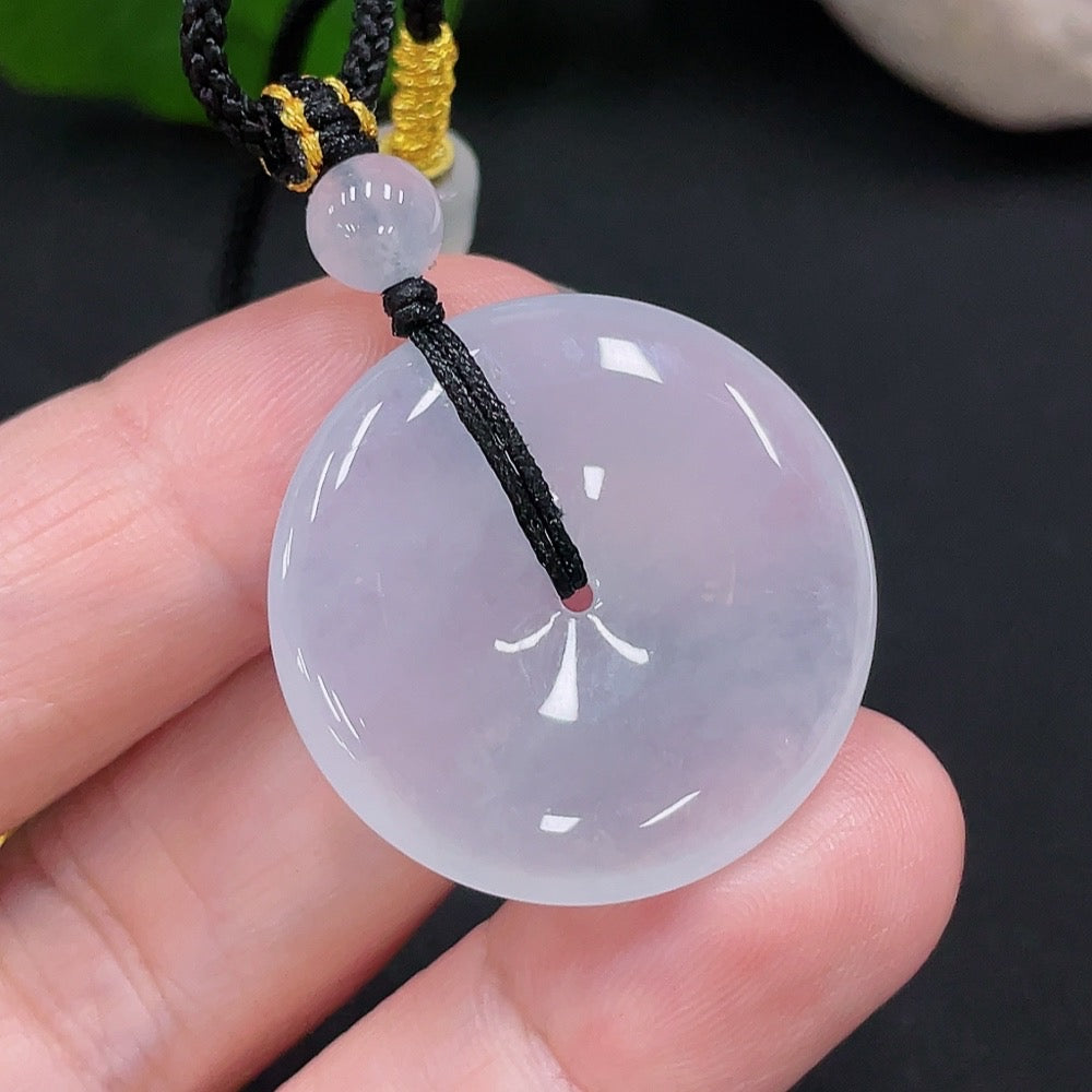 Jadeite Pendant Peace Buckle Total Weight Approx. 10.77g