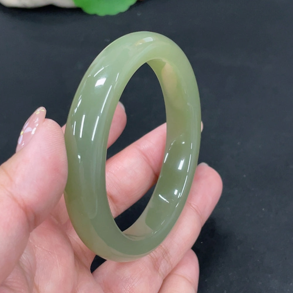 Hetian Jade Round Bracelet Size 54 Total Weight Approx. 47.2g