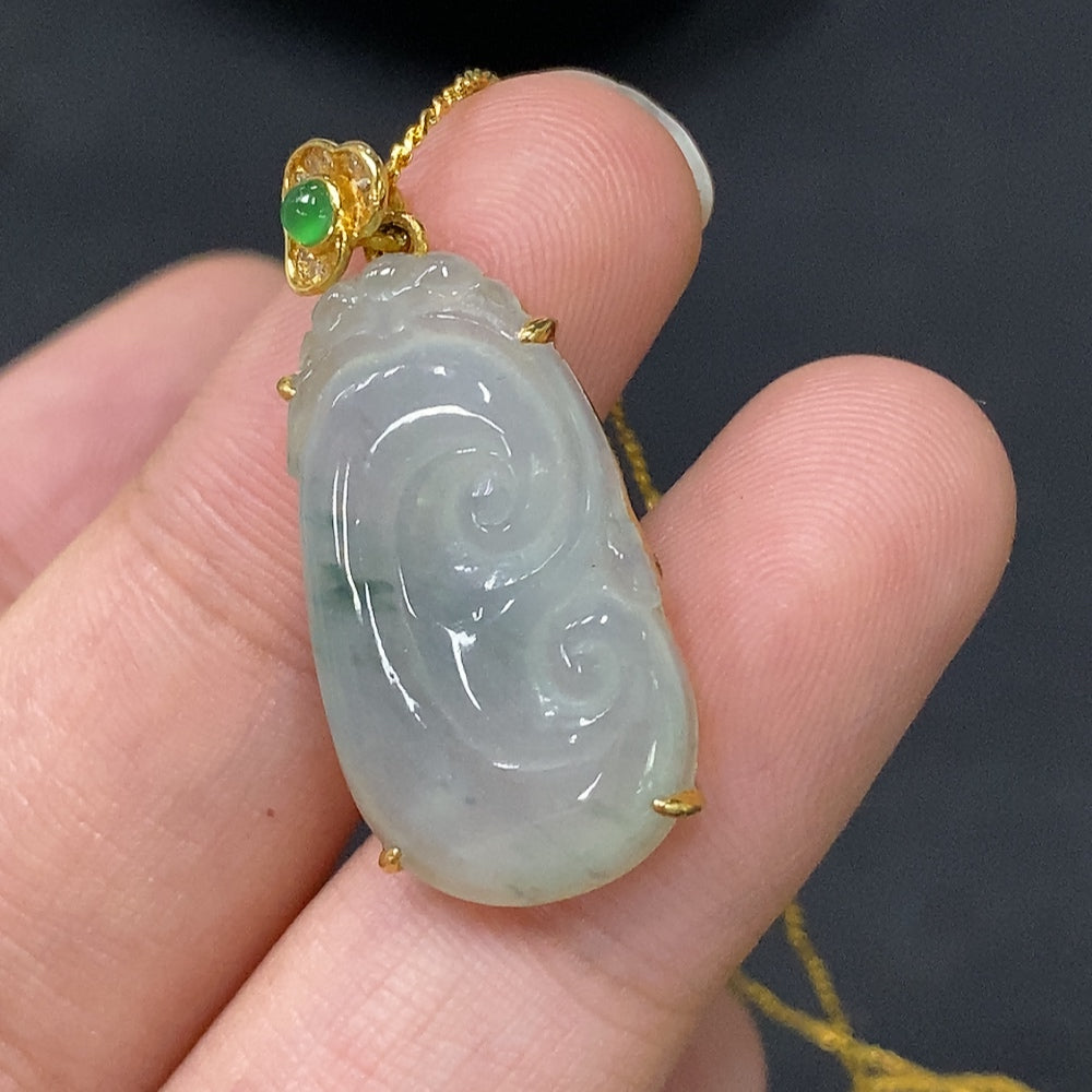 Jadeite Pendant Main Body 18k Rest Non-Gold Total Weight with Chain Approx. 4.33g