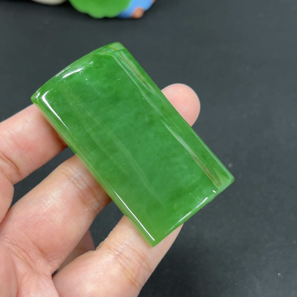 Green Hetian Jade Plain Pendant
