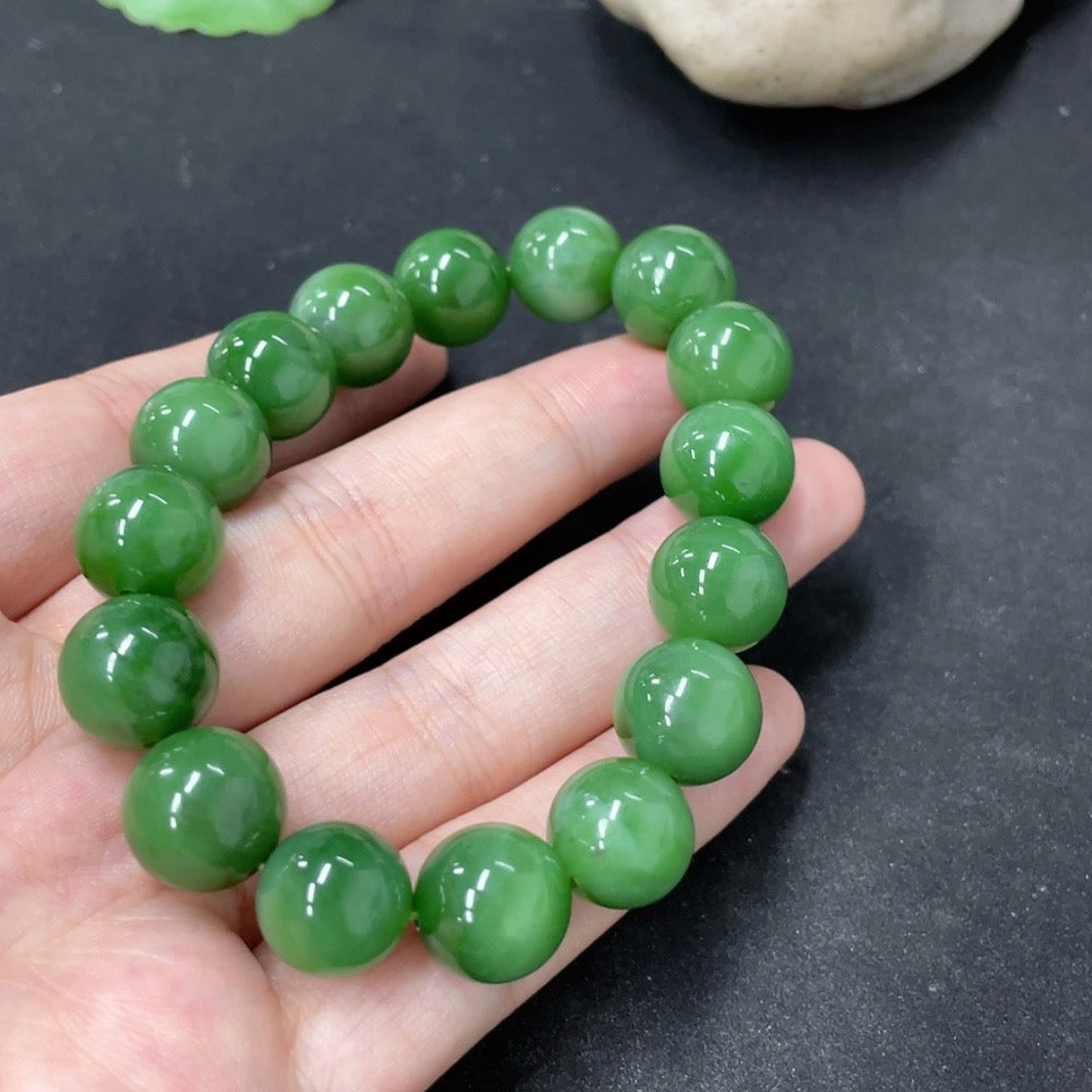 Hetian Jade Jasper Bracelet, Approx. 11.8mm