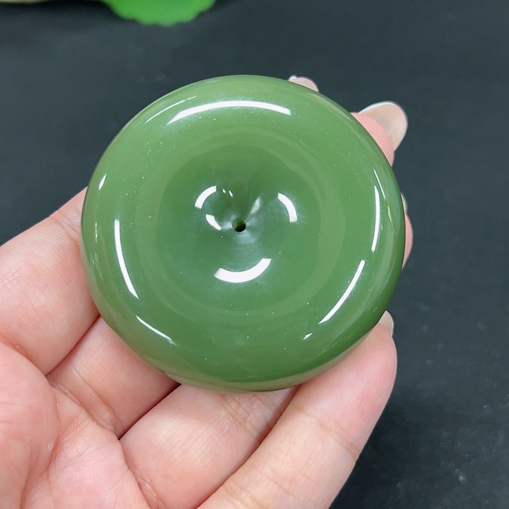 Hetian Jade Pendant Peace Button Total Weight Approx. 84.1g