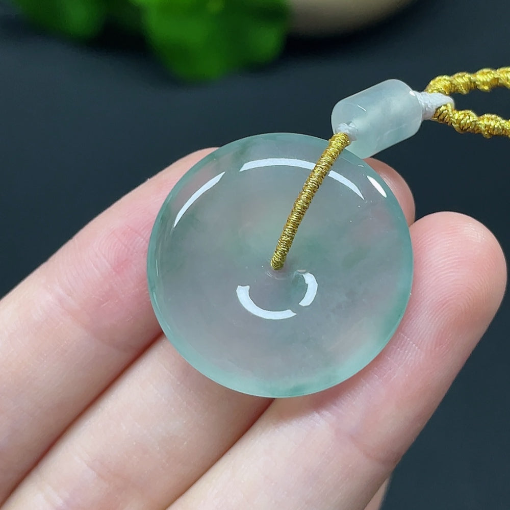 Jadeite Safety Buckle Pendant with Cord