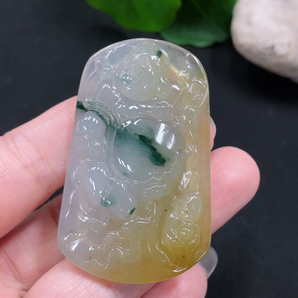 Jadeite Buddha Pendant, Total Weight Approximately 25g