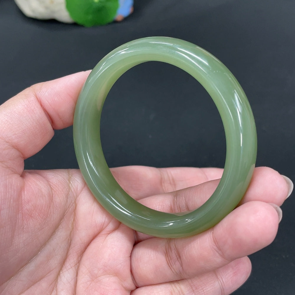 Hetian Jade Round Bracelet Size 56 Total Weight Approx. 46g
