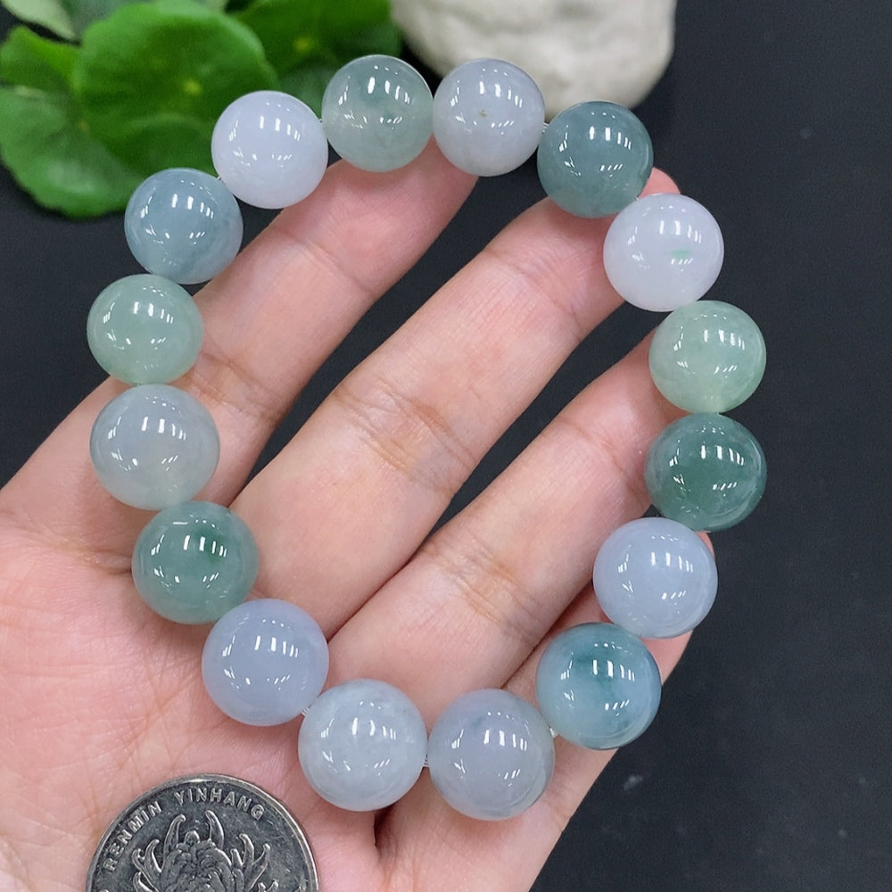 Jadeite Bead Necklace Approximately 13mm Total Weight About 60.9g