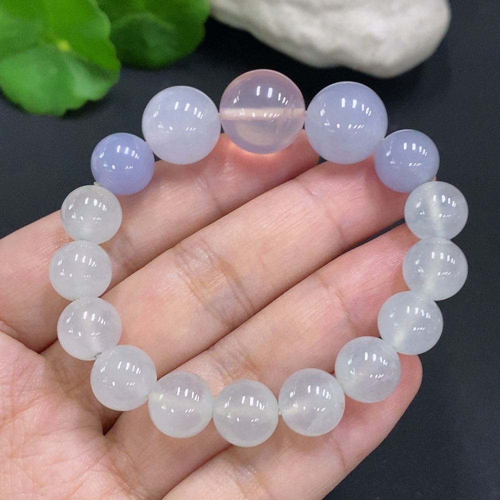 Jadeite Beaded Necklace Approx. 9.8mm Total Weight Approx. 36.6g (Powder Beads Non-Type A)
