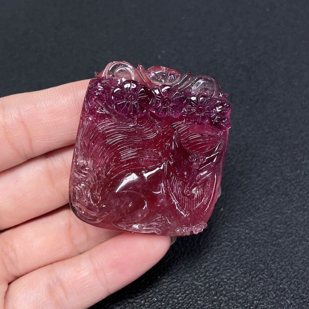 Tourmaline Pendant, Visible Organic Matter