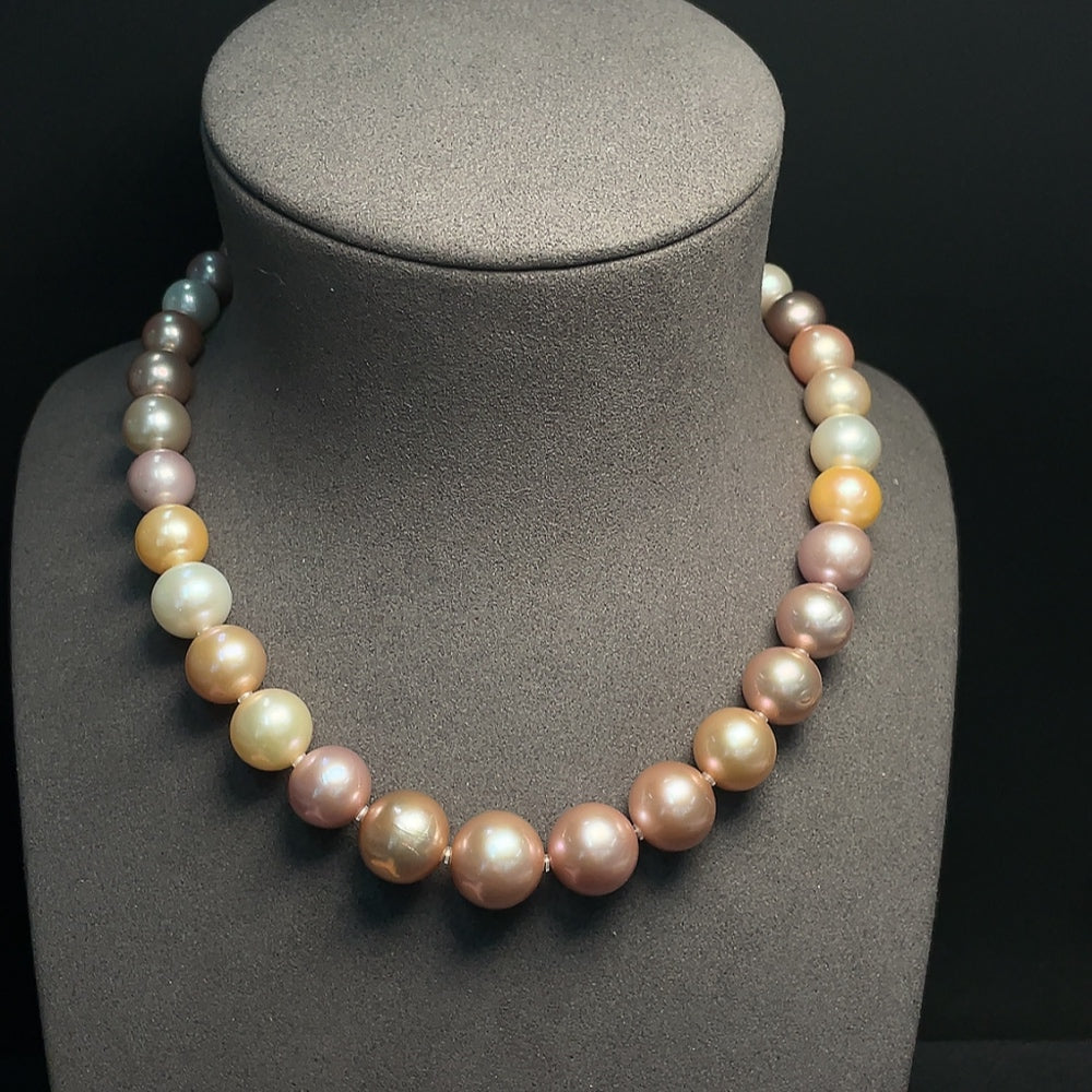 Pearl bead necklace non-gold total weight about 84.01g size 10-14.7mm approx
