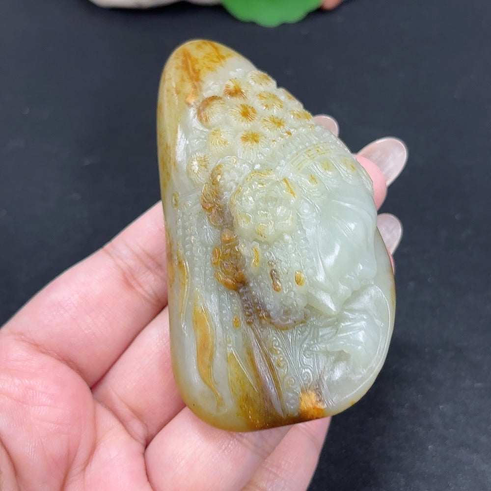 Hetian Jade Handheld Piece - Jade Beauty, Skin Color Origin Undetermined