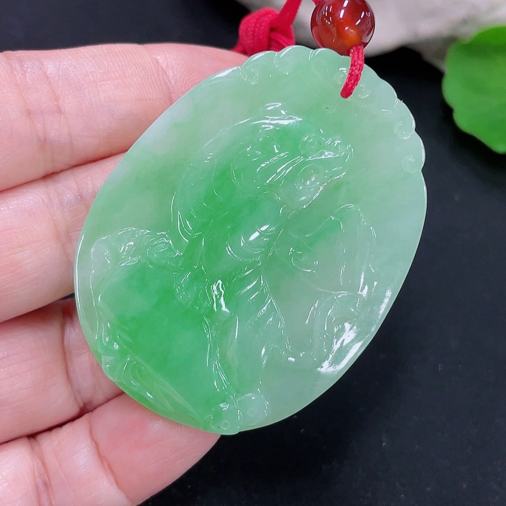 Jadeite Tiger on the Mountain Pendant