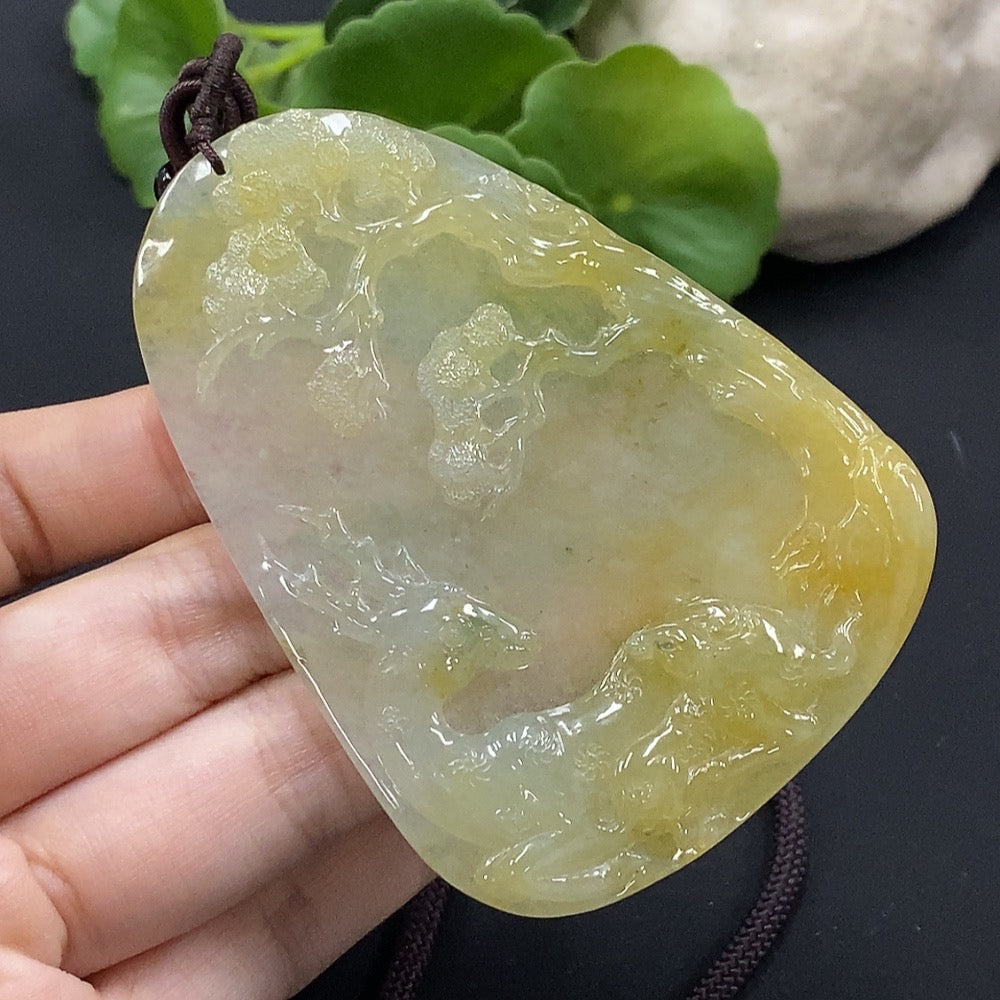Jadeite Deer Pendant Total Weight Approx. 51.95g