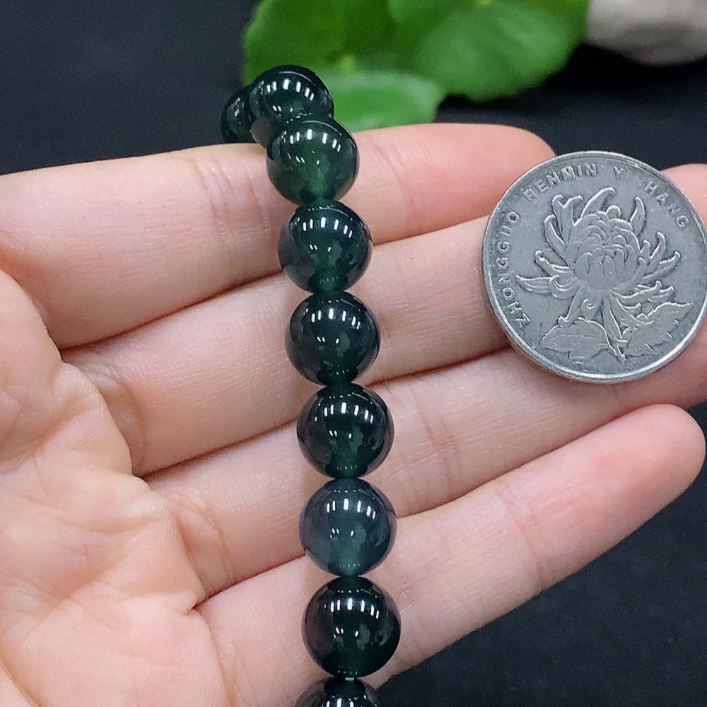 Jadeite Bead Necklace Approx. 9.5mm Total Weight Approx. 95.53g Non-Gold-Inlaid