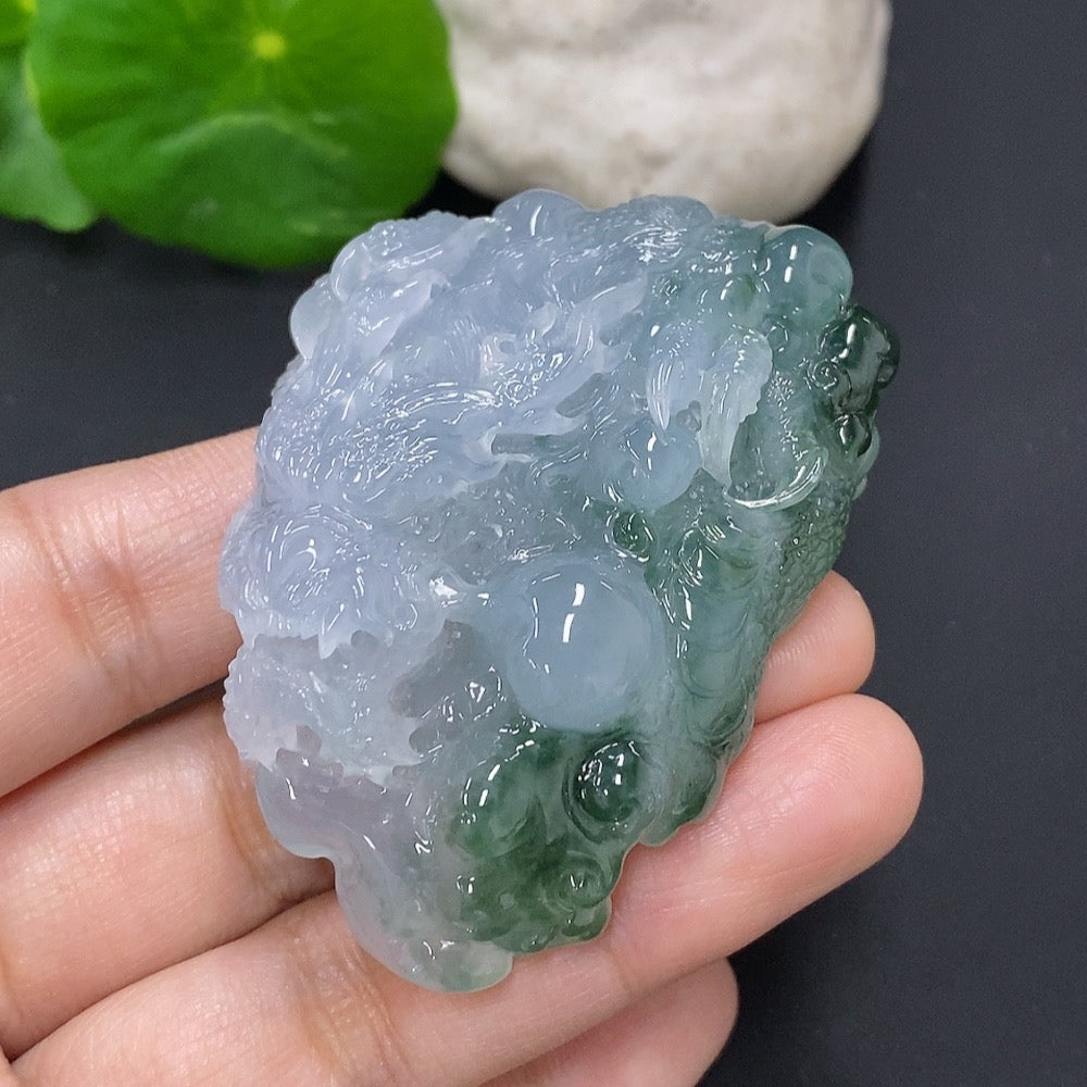 Jadeite Pendant Dragon Plaque Total Weight Approx. 67g