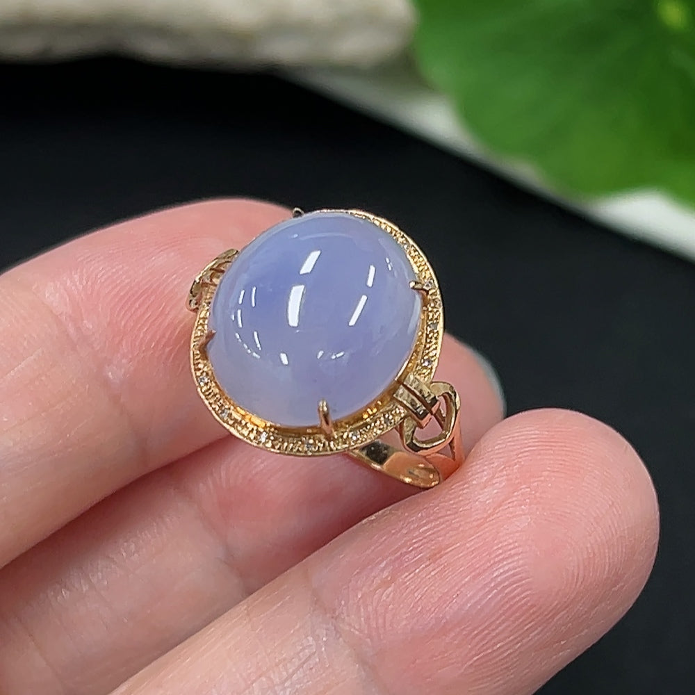Jadeite Ring in 18K Gold (With Diamond Accents)