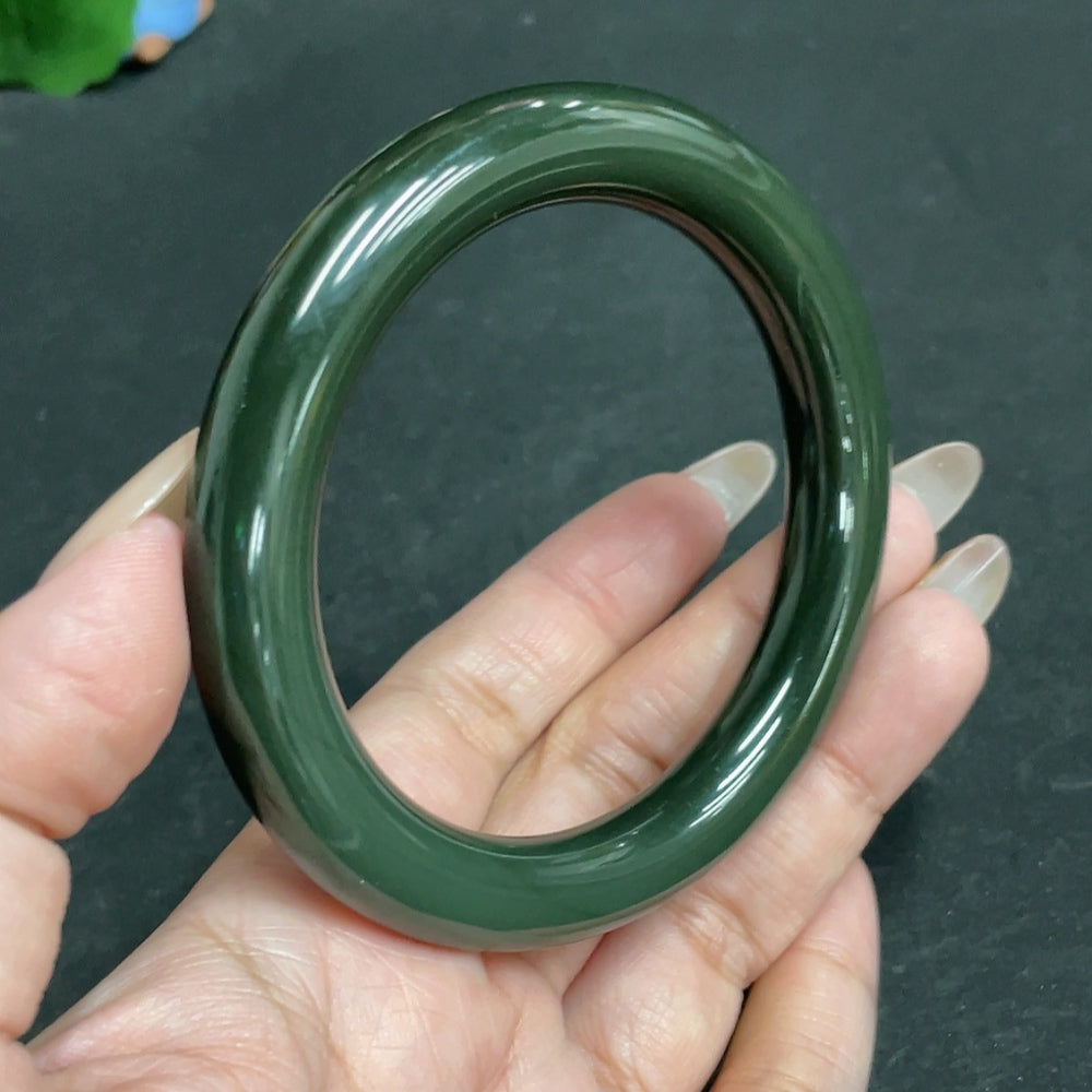 Hetian Jade Round Bangle Size 60 Total Weight Approx. 59g