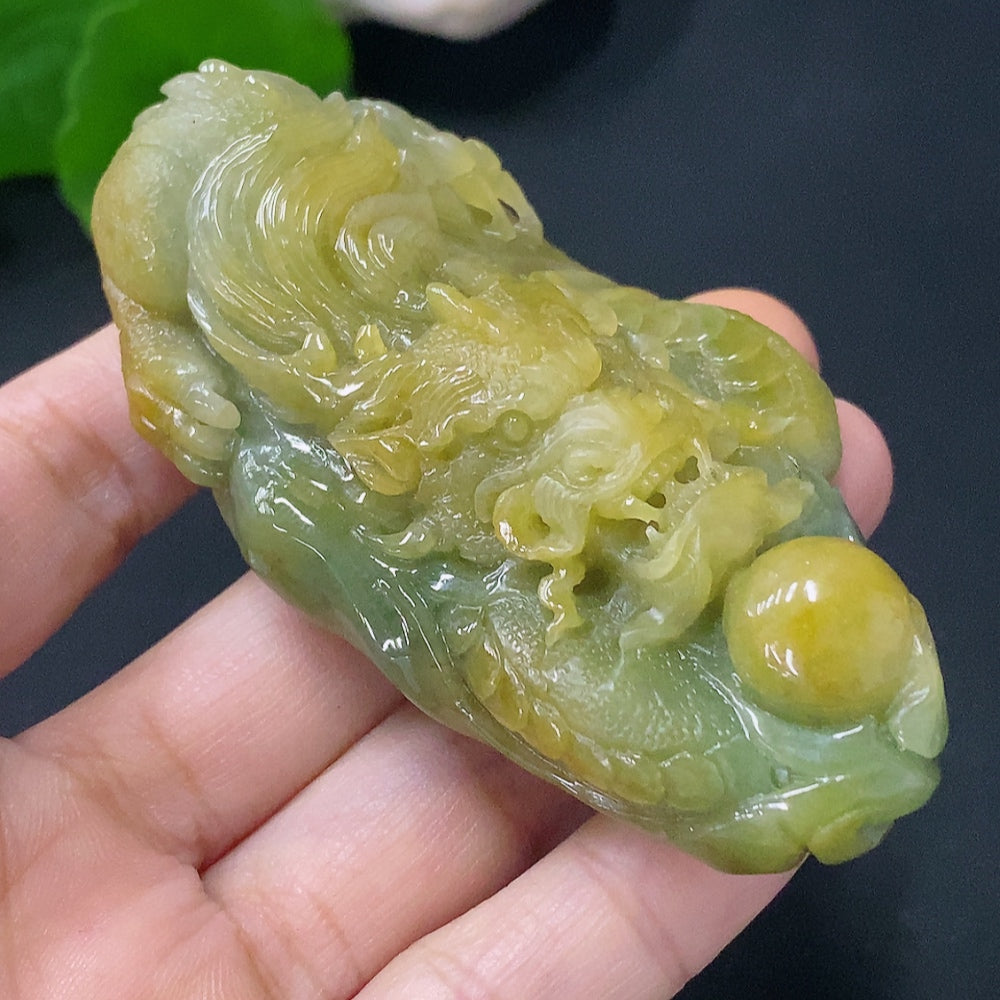 Jadeite Pendant Dragon Plaque Total Weight Approx. 90.9g Color Origin Undetermined