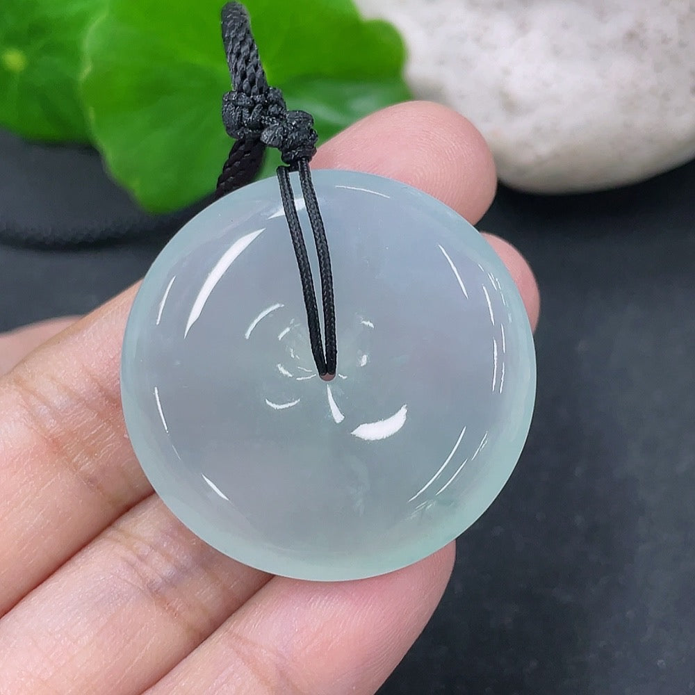 Jadeite Safety Buckle Pendant, total weight with rope approx. 18.15g