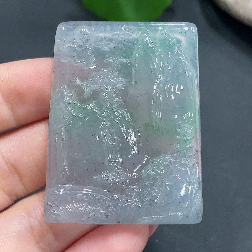 Jadeite Pendant Landscape Plaque Total Weight 33.499g