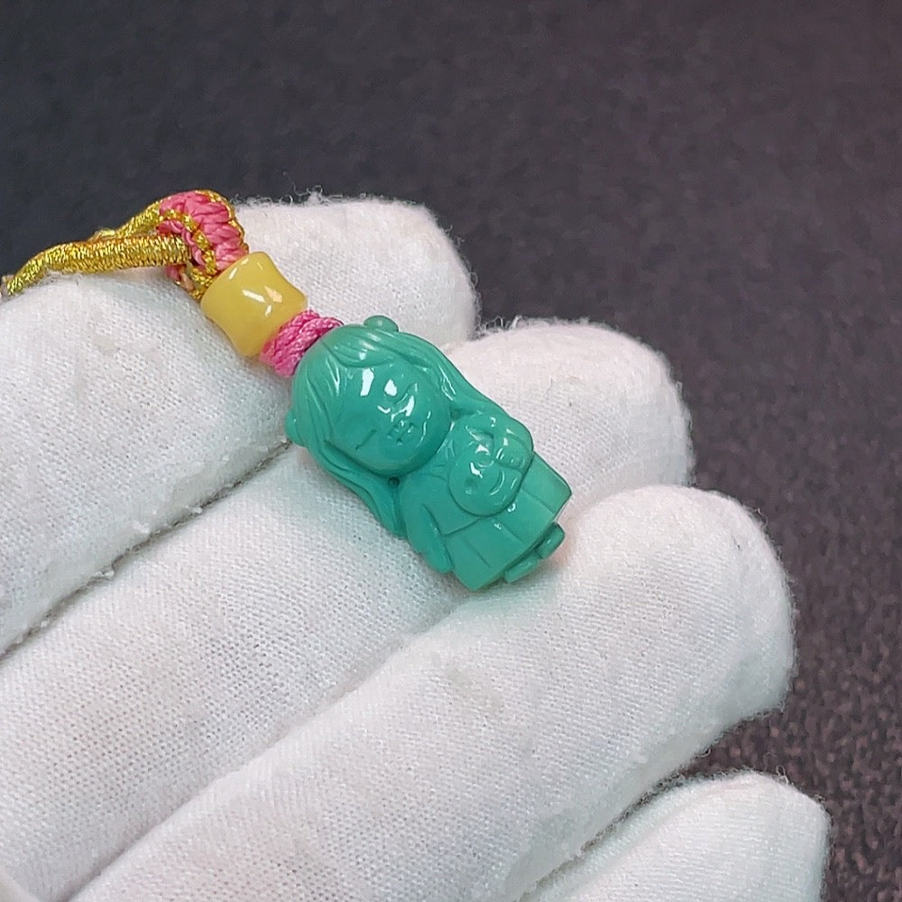 Turquoise Pendant (Color Origin Undetermined) Total Weight Approx. 5.94g (Including String)