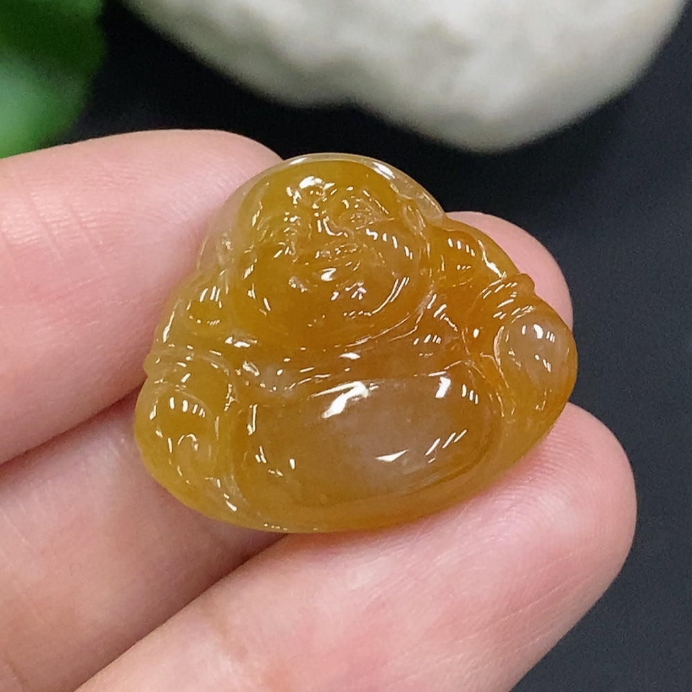 Jadeite Buddha Inlaid Piece Total Weight Approx. 3.9g