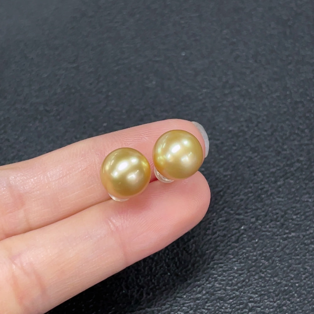 Seawater Pearl Earrings 18k Gold Color Origin Undetermined
