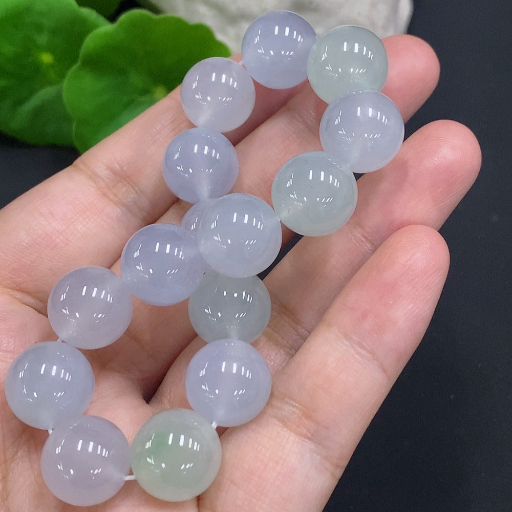 Jadeite Bead Necklace Approx. 12.2mm Total Weight Approx. 48.6g