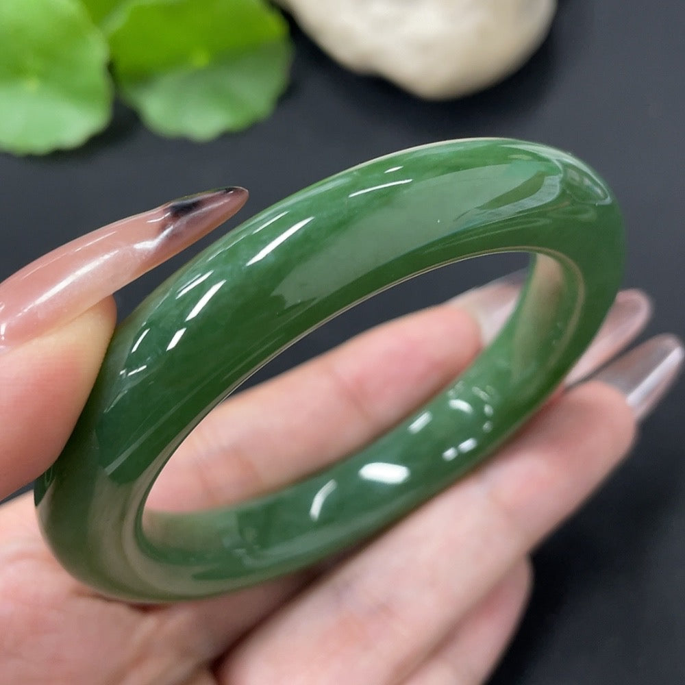 Hetian Jade Jasper Round Bracelet Size 54.1 Total Weight Approx. 53.8g