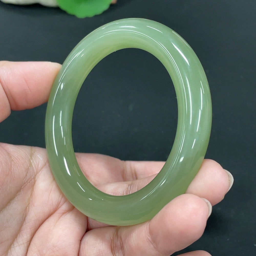 Hetian Jade Round Bracelet Size 54.3 Total Weight Approx. 51.2g