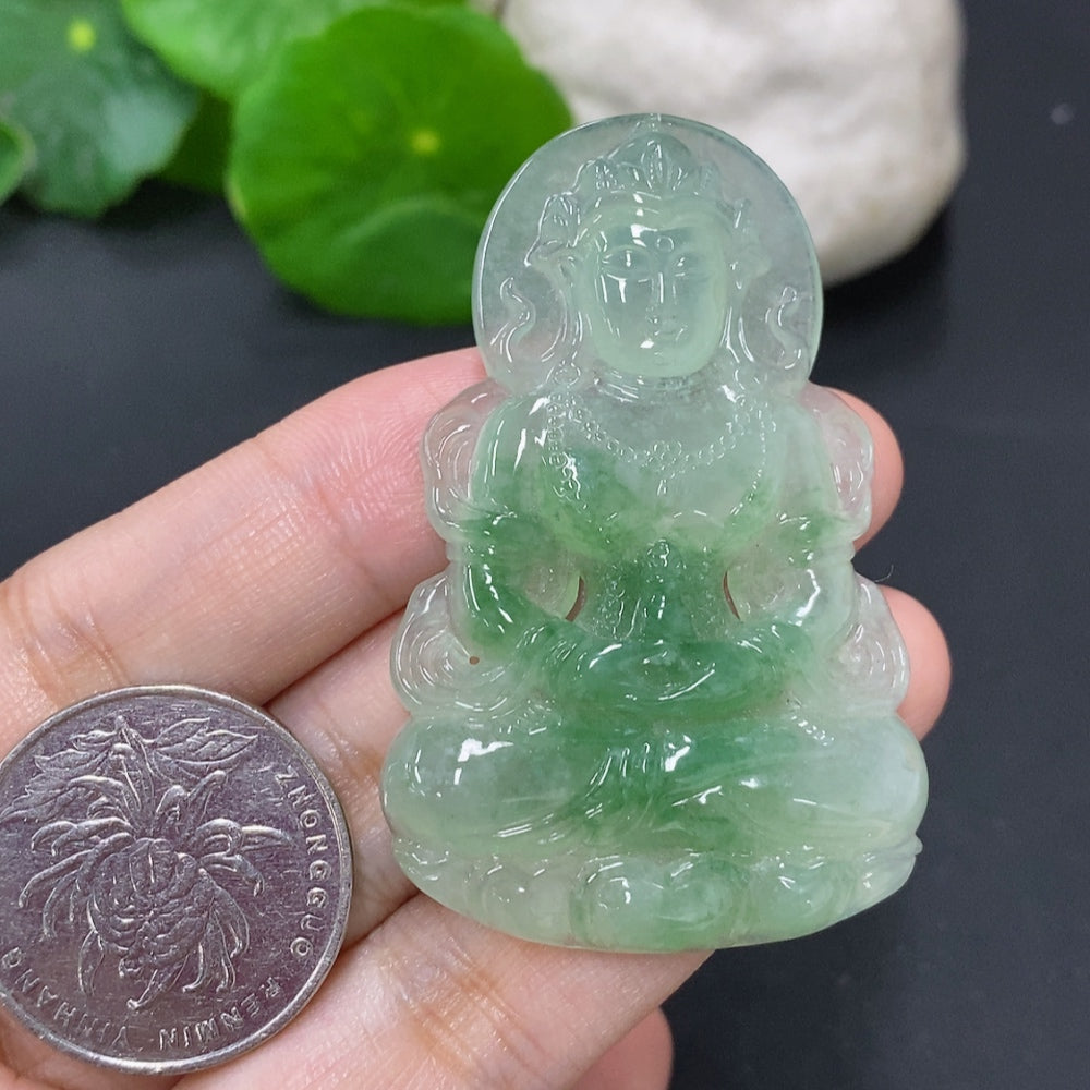 Jadeite Guanyin Pendant