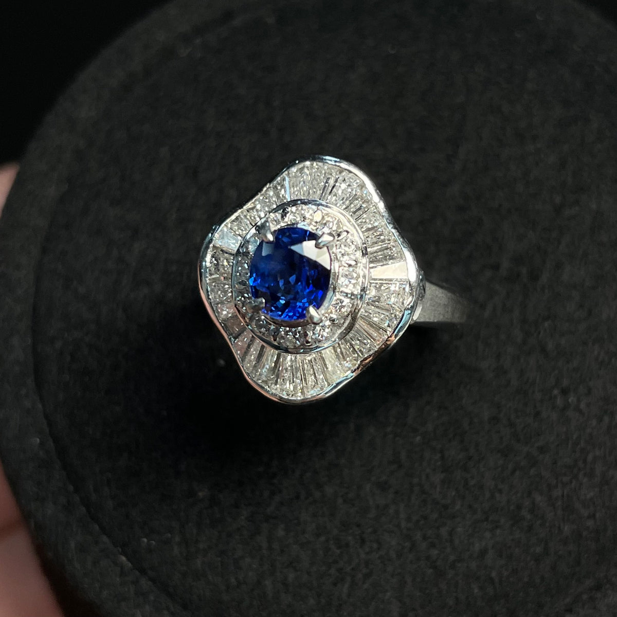 Sapphire Ring with Diamond Accents