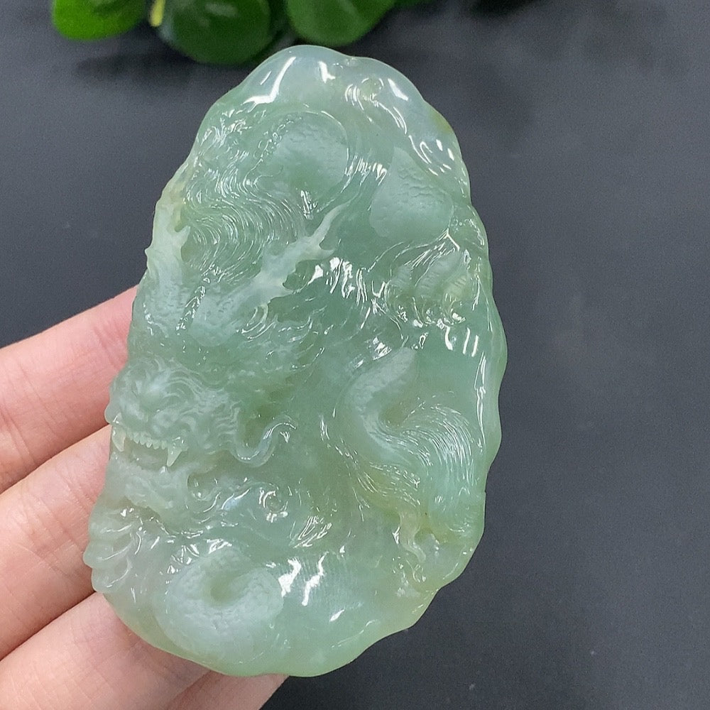 JadeiteDragon Traversing the World Pendant