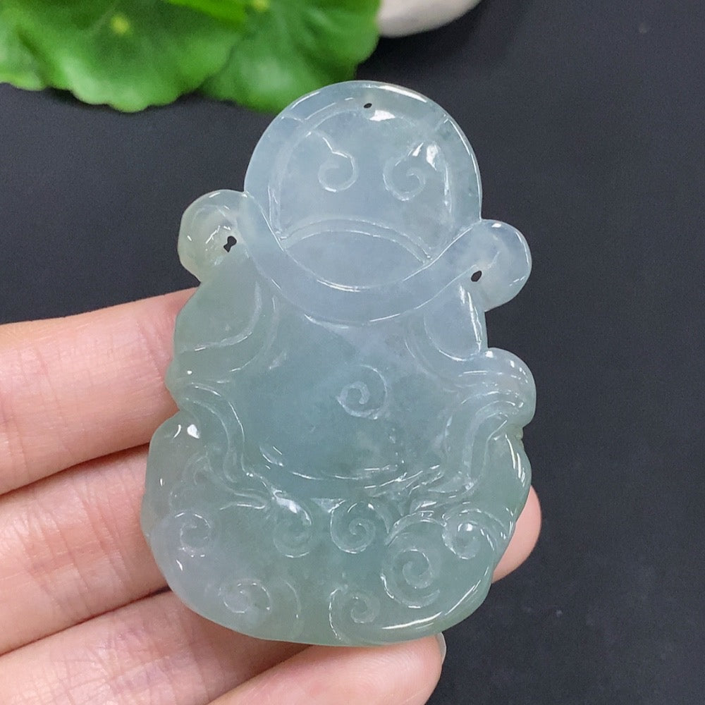 Jadeite Wealth God Pendant Total Weight Approx. 43.6g