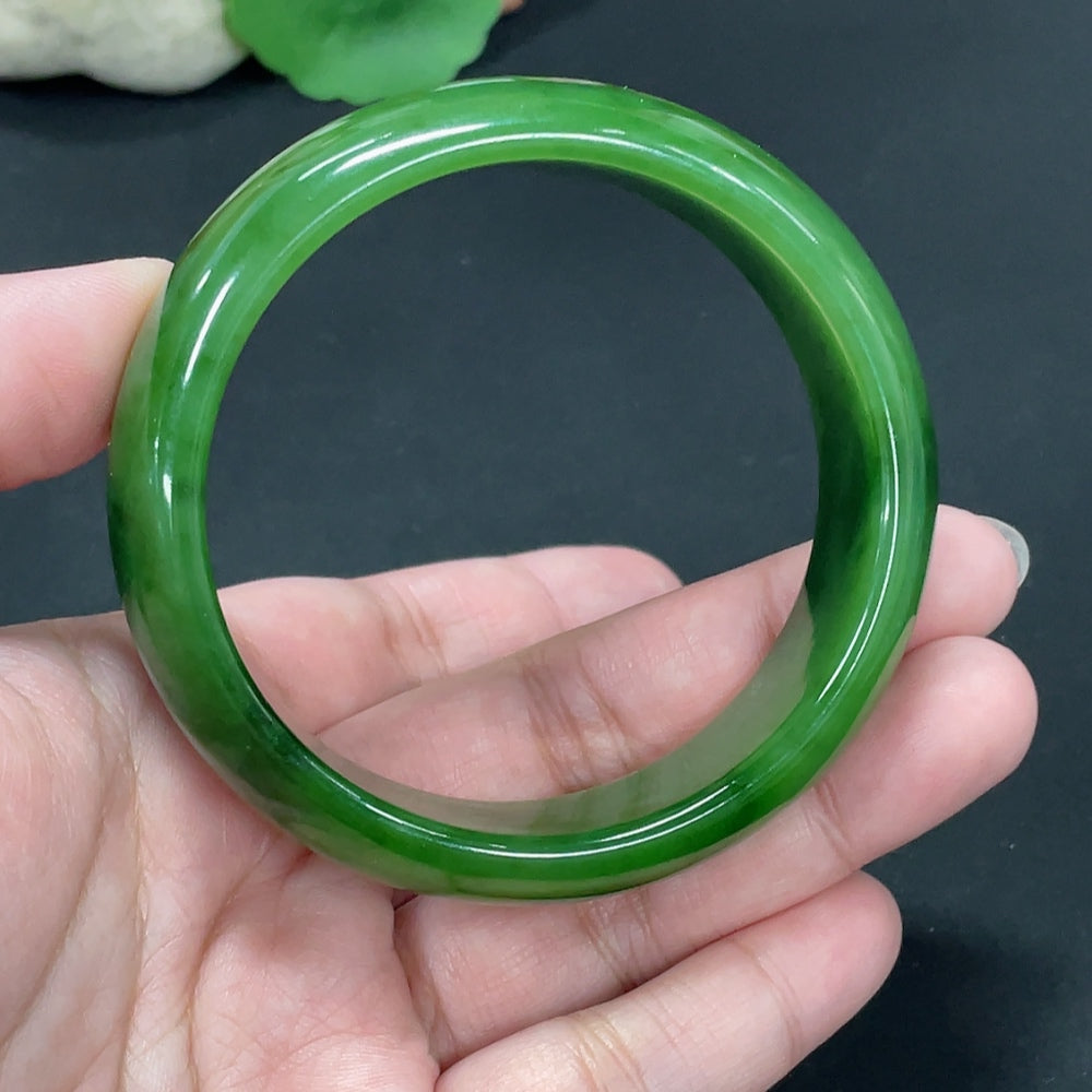 Hetian Jade Jasper Round Bracelet Size 58.7 Total Weight Approx. 78g