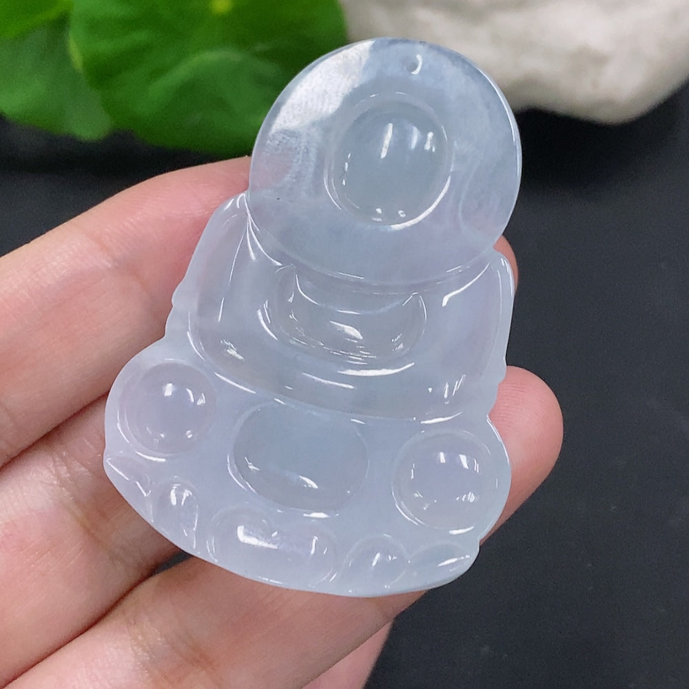 Jadeite Guanyin Pendant, Total Weight Approximately 17.3g