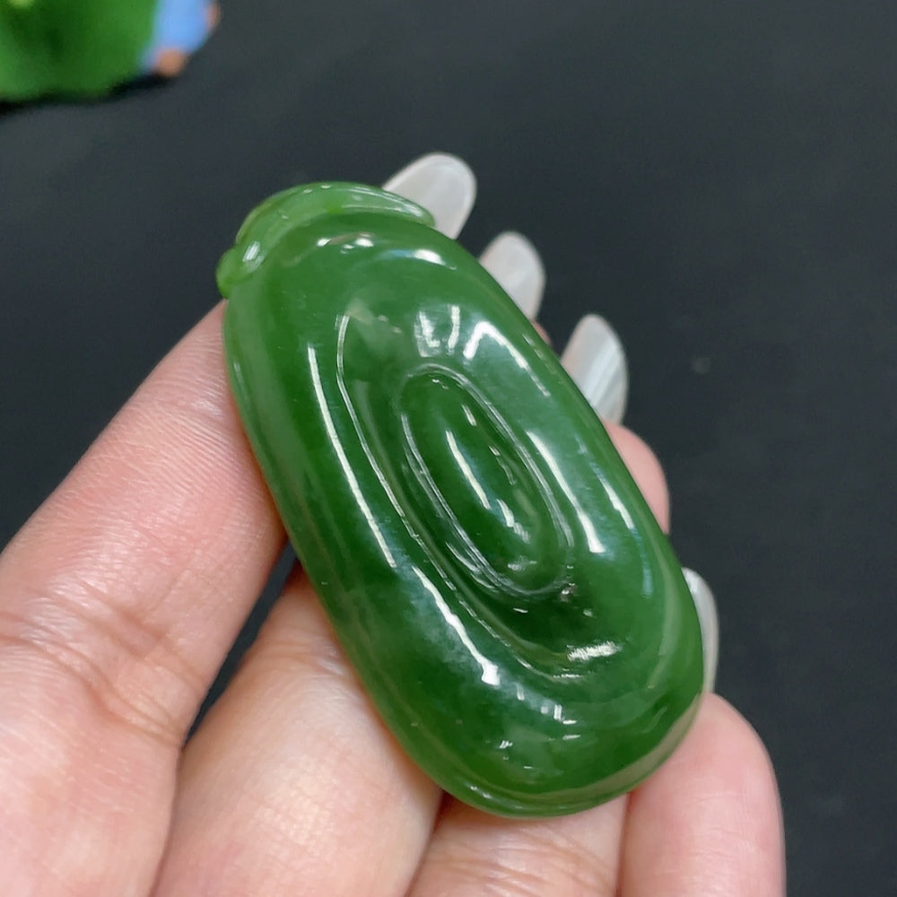 Hetian Jade Pendant, Blessing Shell, Total Weight: About 22.2g