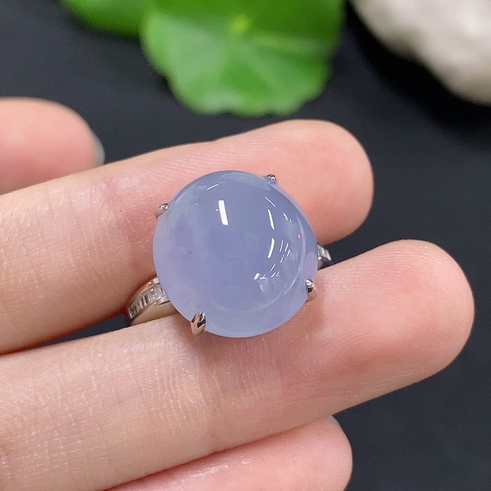 Jadeite Cabochon Ring with 18K Gold and Diamond Accents