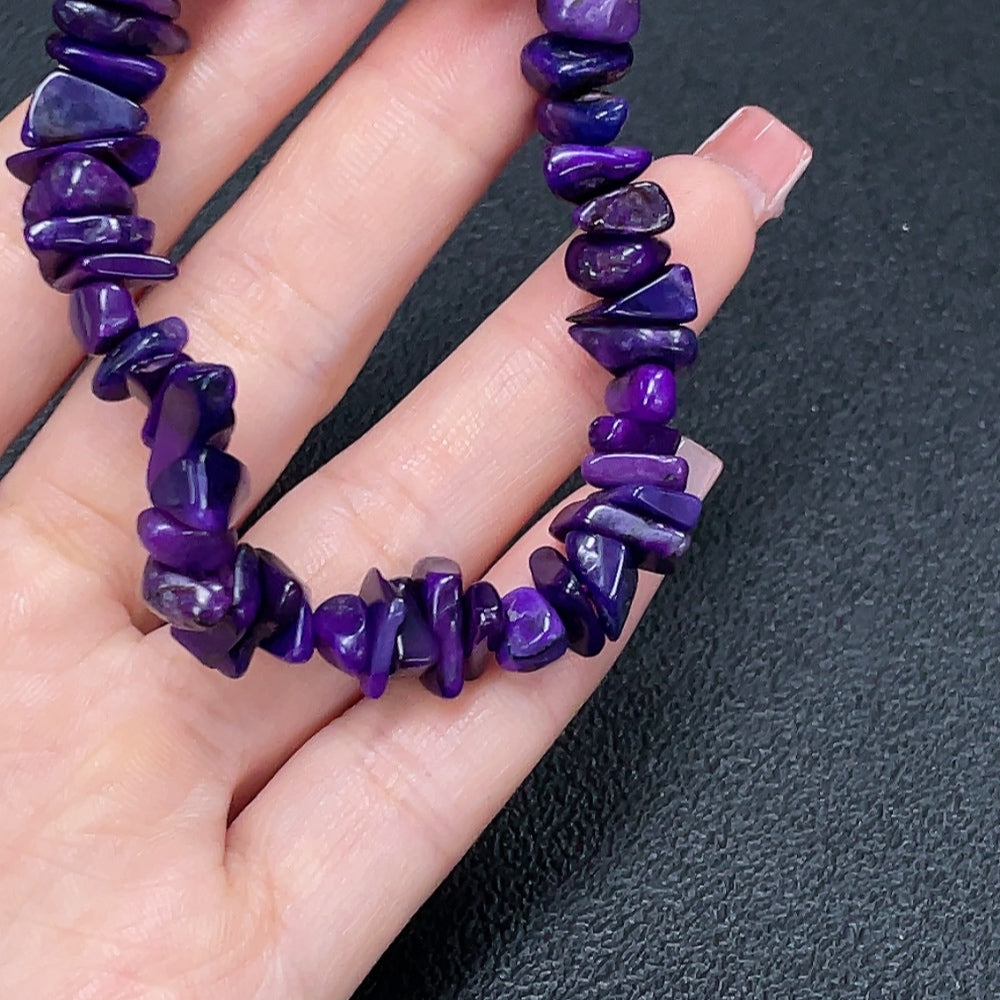 Sugilite Bracelet Purple Only with Other Mineral Components Total Weight Approx. 22.67g (Including Minerals)