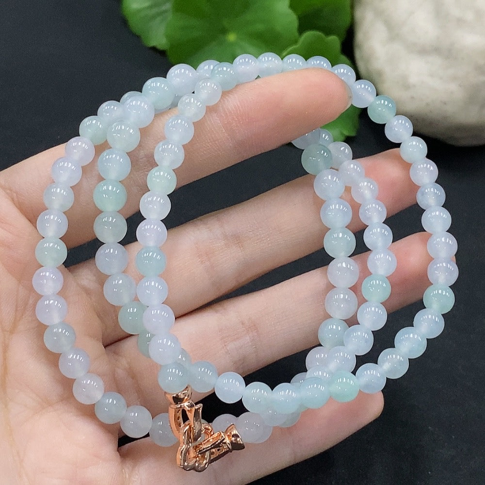 Jadeite Bead Necklace Approx. 6.2mm Total Weight Approx. 36.37g Non-Gold Setting