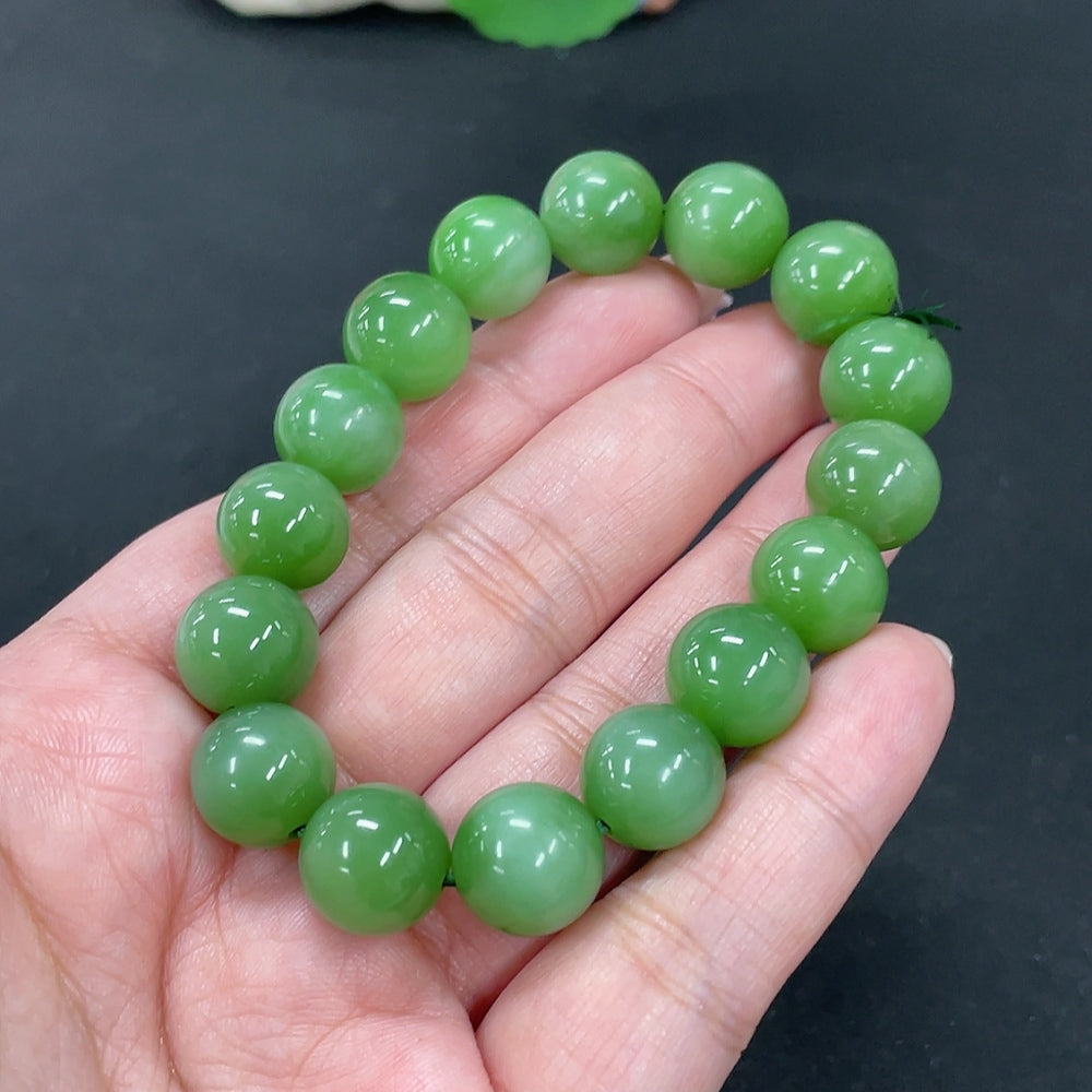 Hetian Jade Bracelet, Approx. 12mm, Total Weight About 43.6g