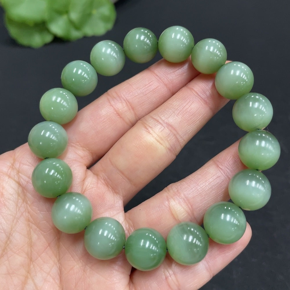 Hetian Jade Jasper Bracelet, Approx. 11.7mm, Total Weight Approx. 44.6g