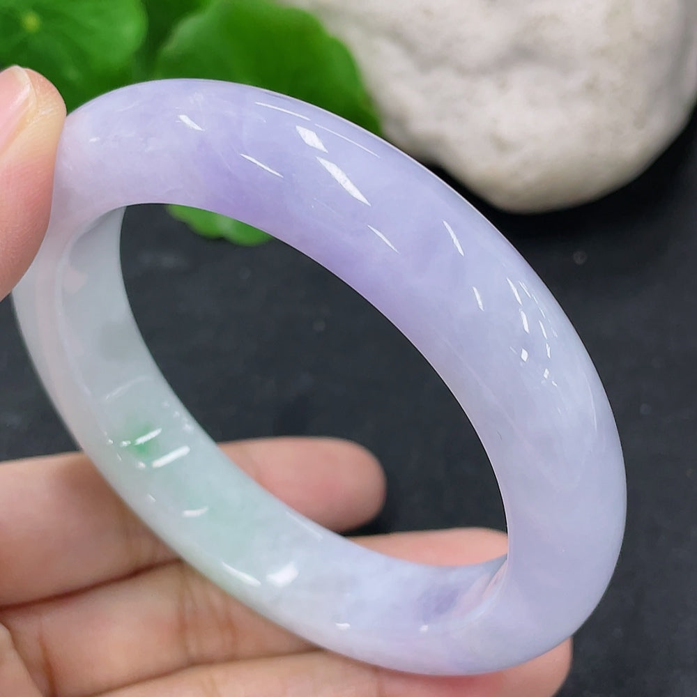 Jadeite Round Bracelet, Total Weight Approx. 58.66g, Size 52.9