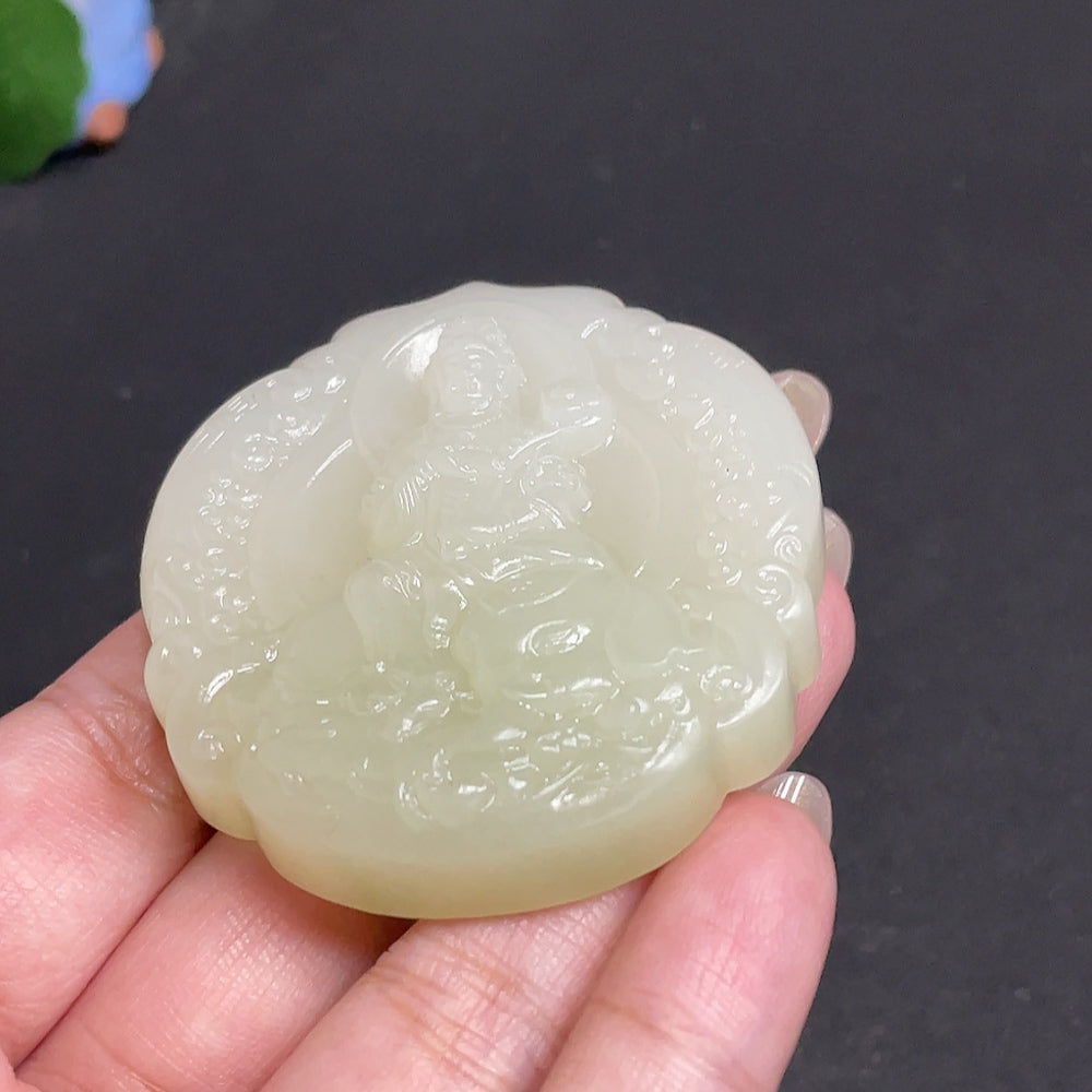 Hetian Jade Pendant Guanyin Total Weight About 56.2g