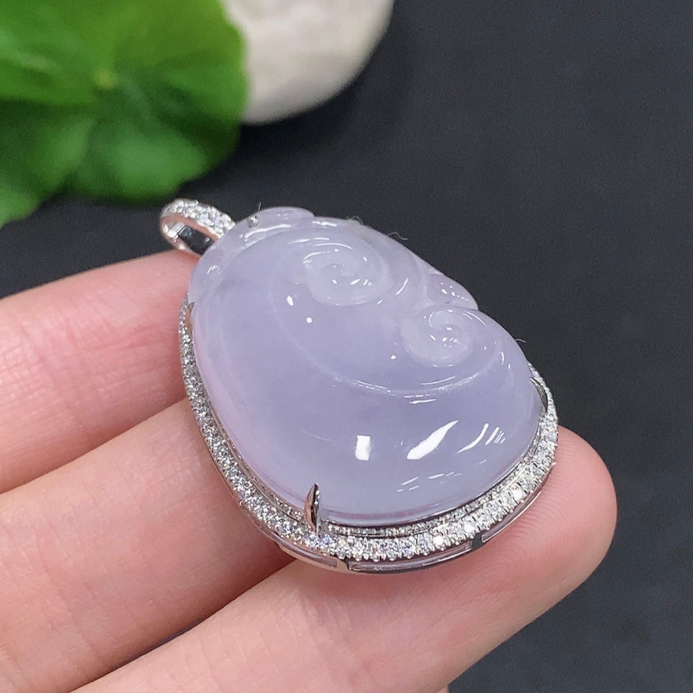 Jadeite Ruyi Pendant 18k Gold Total Weight Approx. 9.6g Non-Diamond