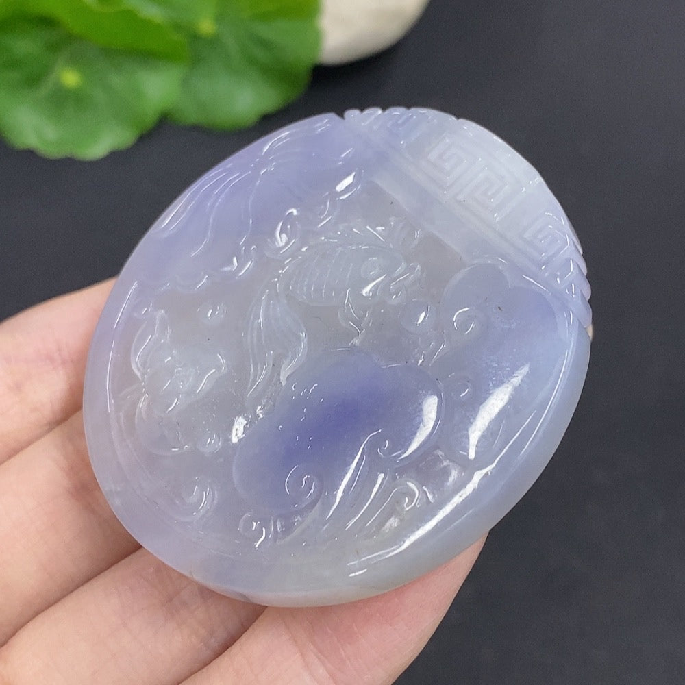 Jadeite Antique Pendant Total Weight Approx. 36.8g