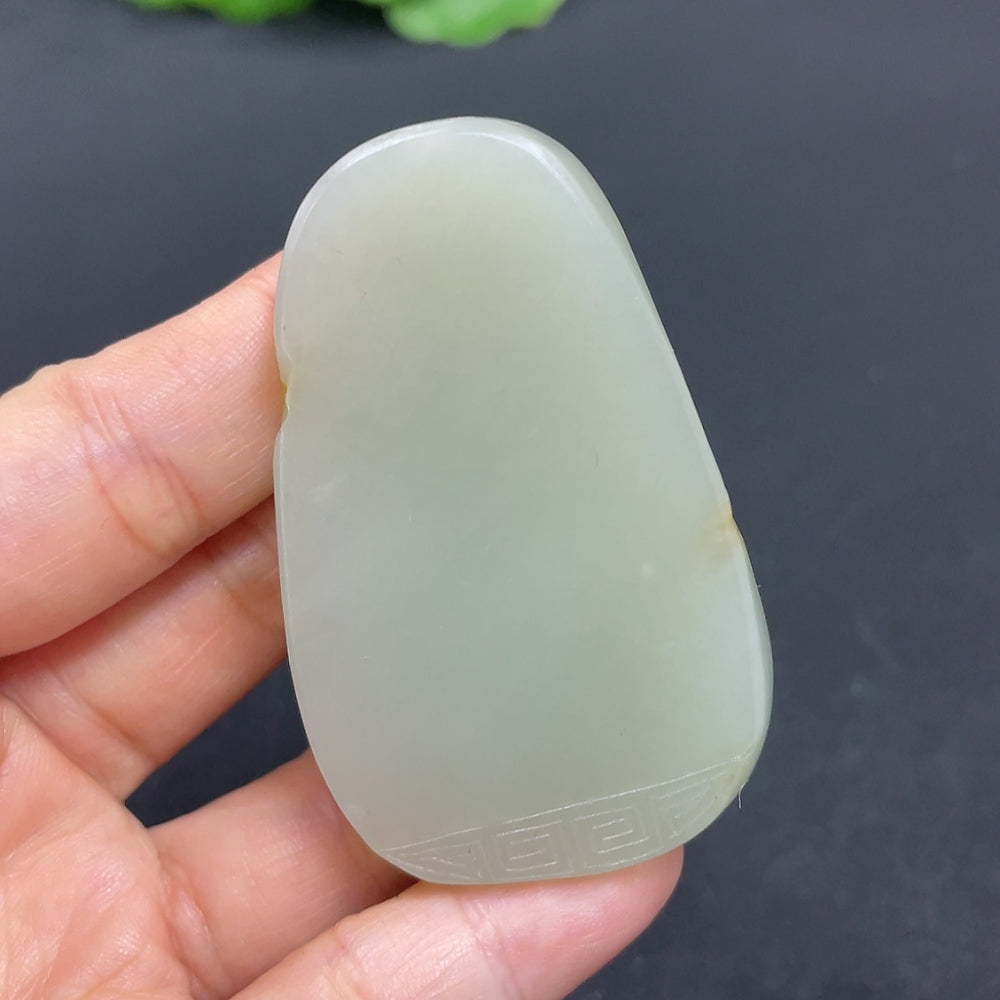 Hetian Jade Pendant - Guanyin, Total Weight Approx. 57.7g, Undetermined Skin Color Origin