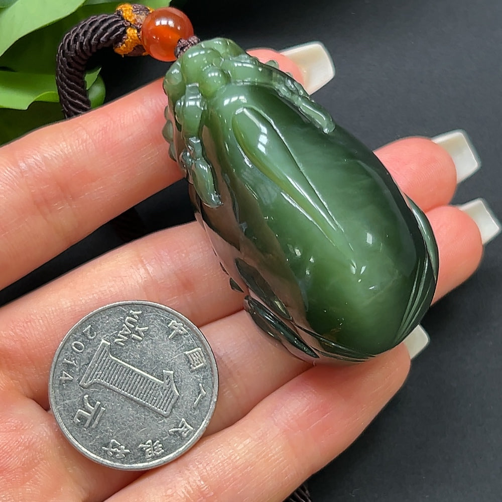Hetian Jade Pi Xiu Pendant Including Rope