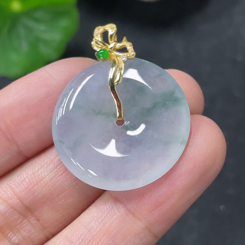 Jadeite Peace Knot Pendant Total Weight Approx. 5.22g 18k Gold Clasp Non-Diamond