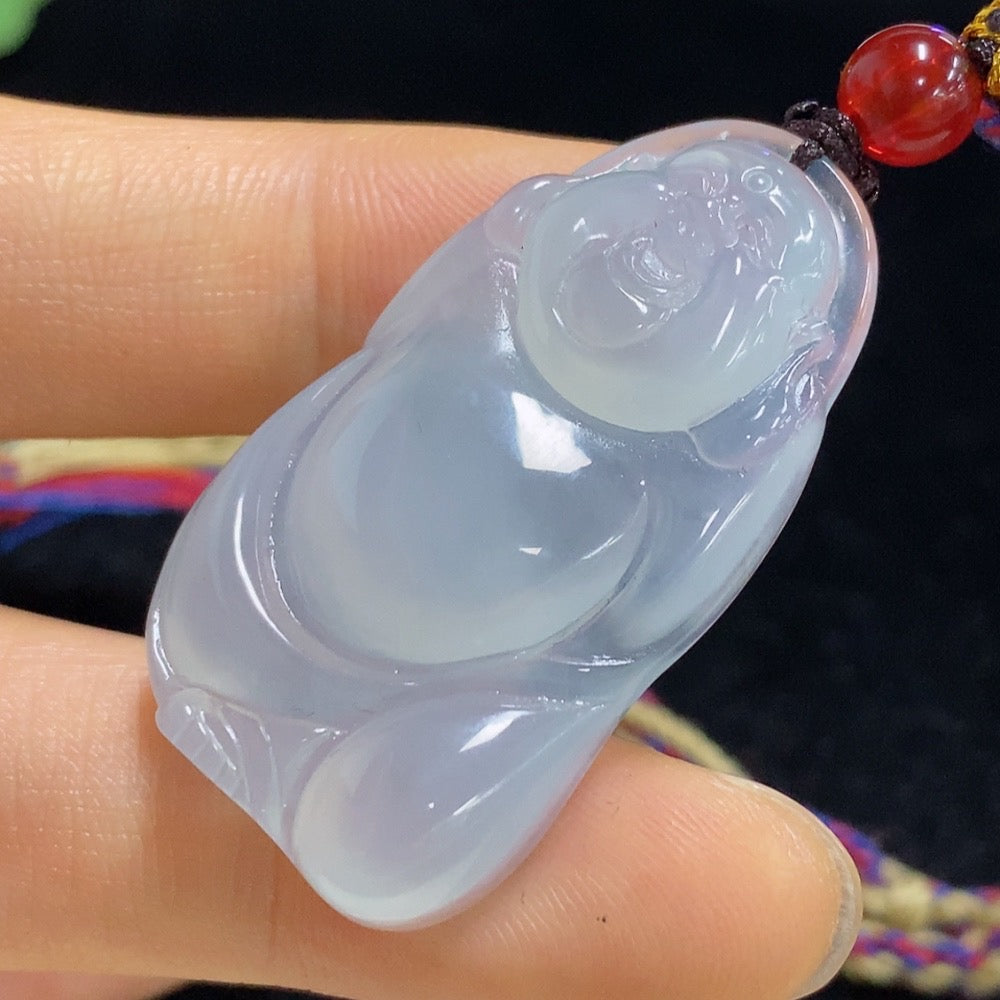 Jadeite Buddha Pendant Total Weight Approx. 13.03g (Including Rope Weight)